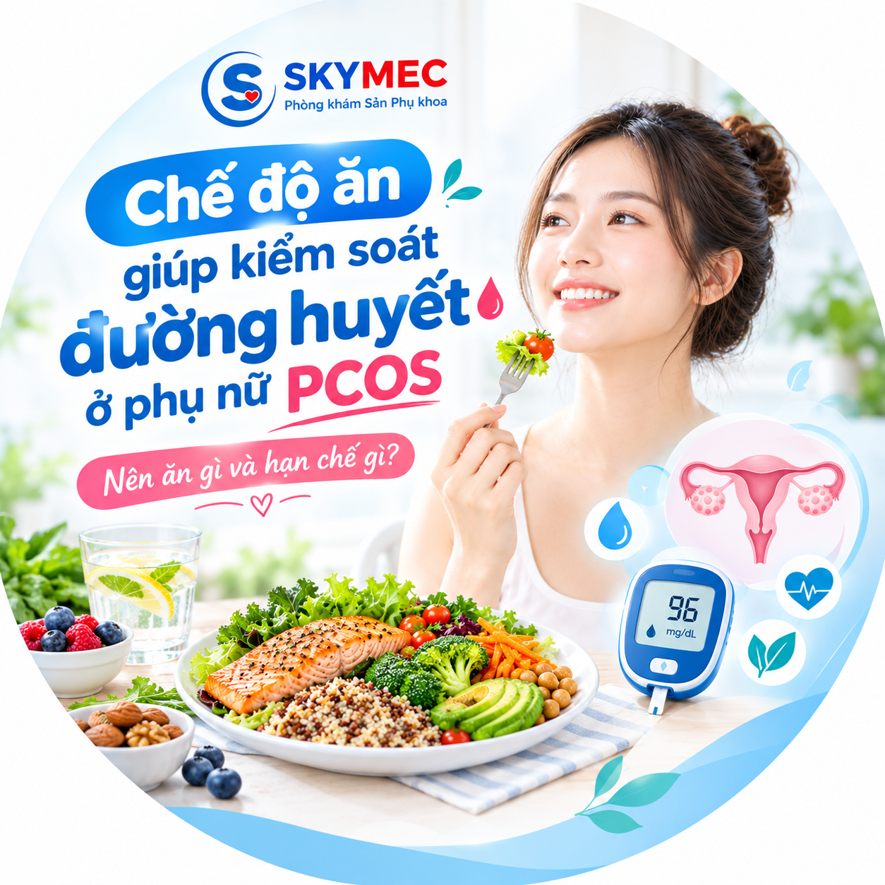 Chế độ ăn giúp kiểm soát đường huyết ở phụ nữ PCOS: Nên ăn gì và hạn chế gì?